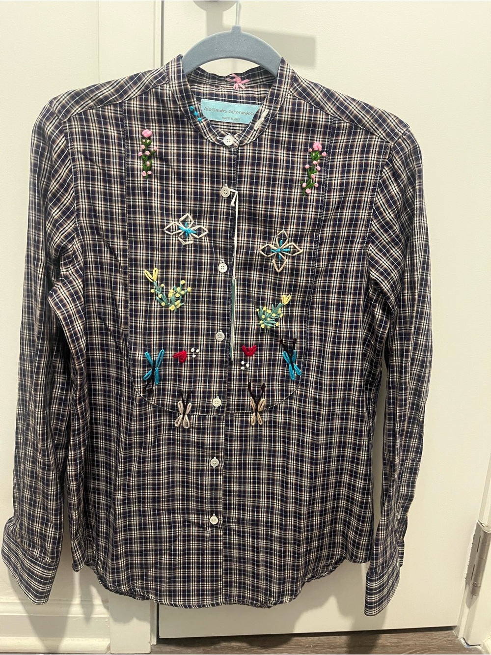Alessandro Gherardeschi Embroidered Button Down Shirt size IT 44